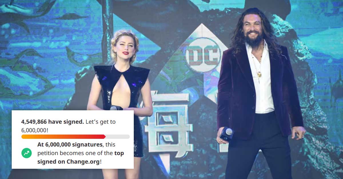 Petition to Remove Amber Heard from Aquaman 2 Reached 4.5 Million Signature Target, Now Aims for 6 Million