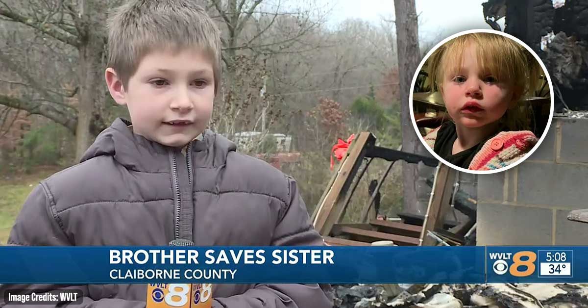 Seven-Year-Old Boy Jumped through the Window of His Burning Home To Save 22-Month-Old Sister