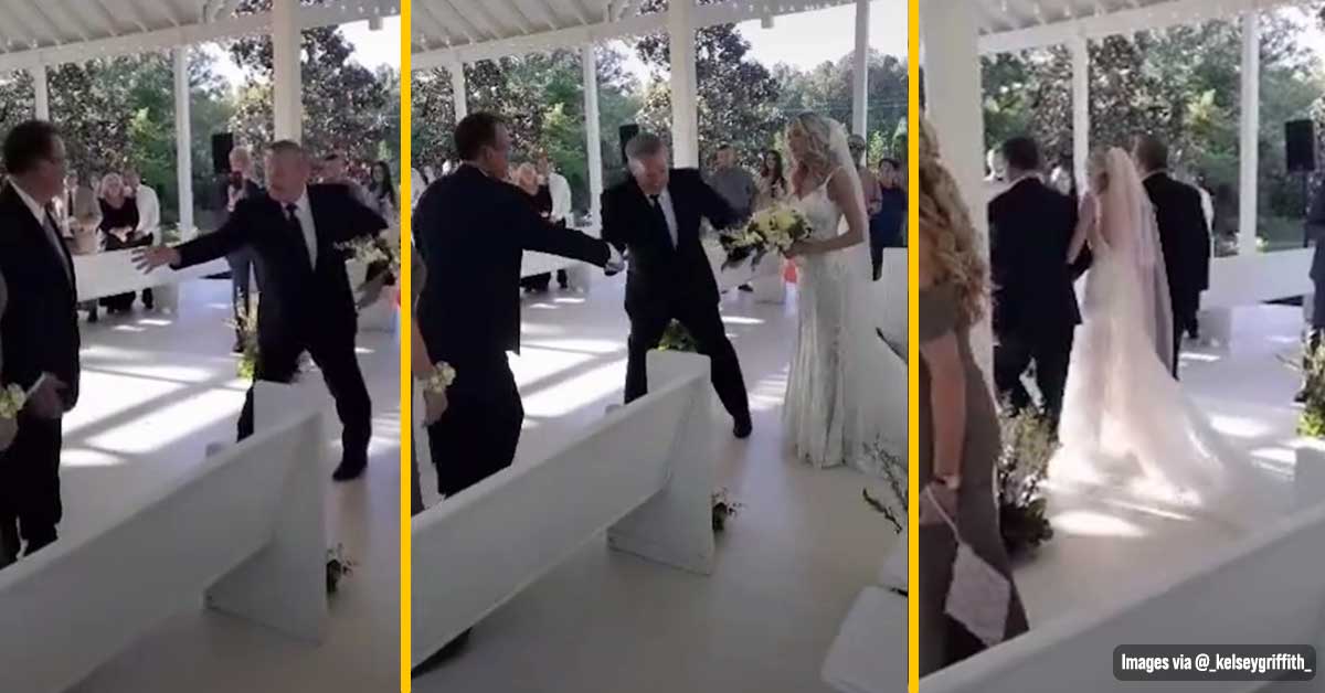 Dad Interrupted Daughter’s Wedding to Grab her Stepfather so they Could Both Walk her Down the Aisle