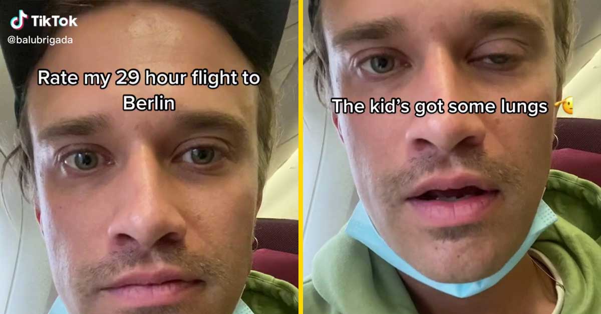 Distressed Passenger Filmed Incessant Baby Screams during a 29-HOUR flight and Sparked Debate on TikTok
