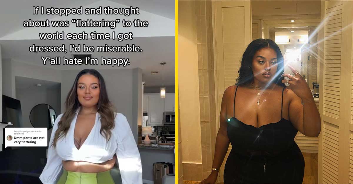 Plus-sized Influencer Responds to Critics Who Thought Her Stomach Looked Unflattering in a Pair of Leather Pants