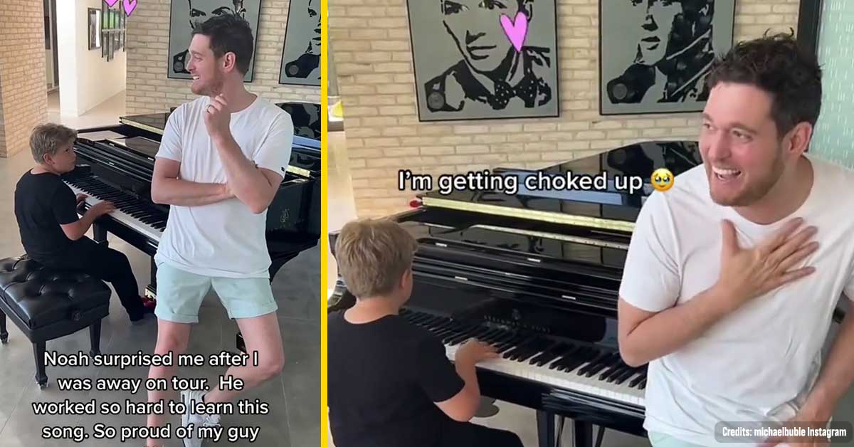 Michael Bublé Fight Back Tears as Son Noah Surprised him by Playing his Song on Piano