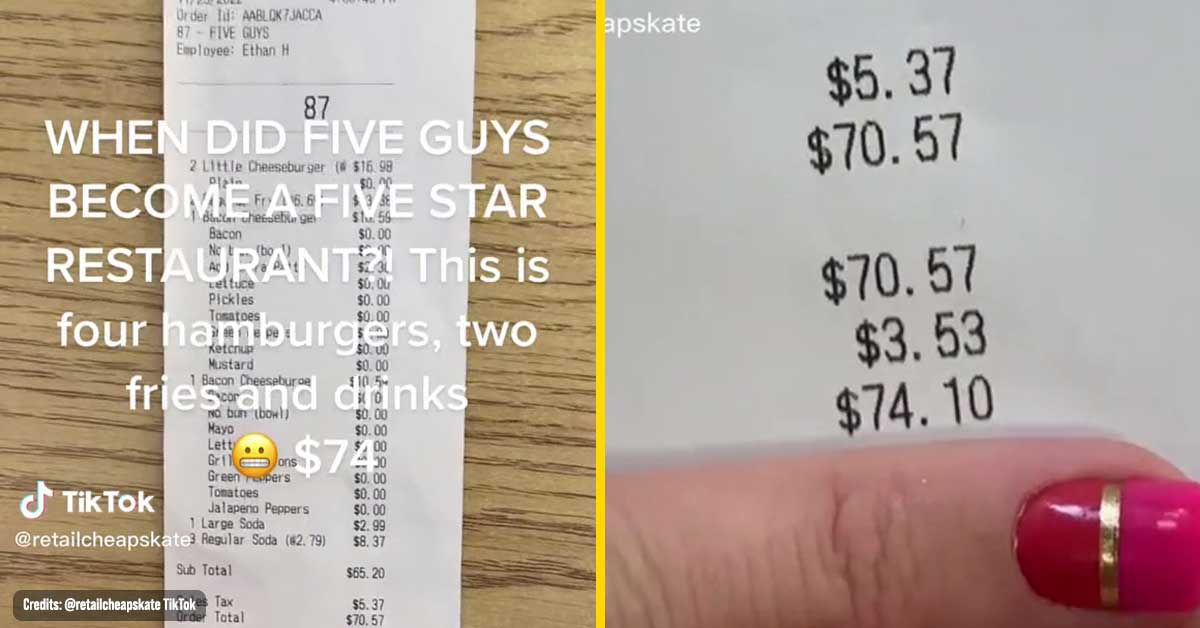 Outraged Utah Woman Sparked Debate After being Charged $74 for Order at Five Guys