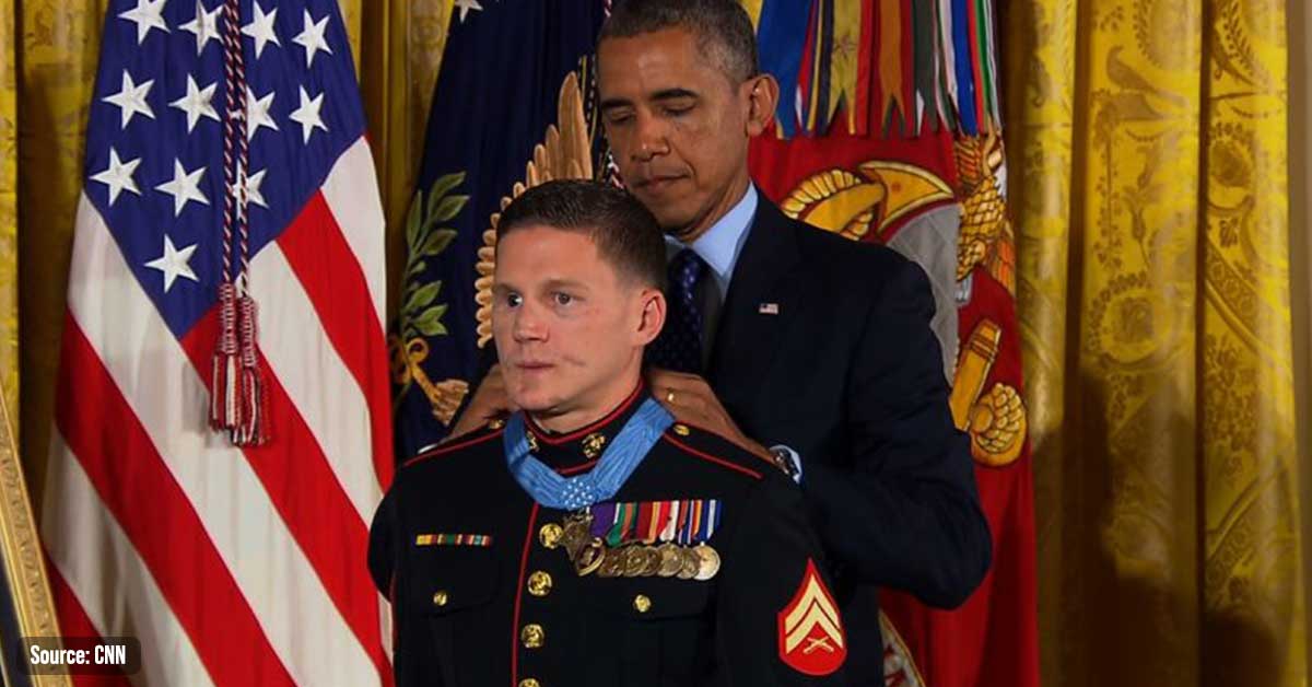 US Marine Who Bravely Took Grenade Blast to Save His Comrade Received Medal of Honor