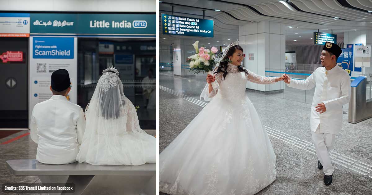 Couple Took Wedding Photos At MRT Station Where They First Met