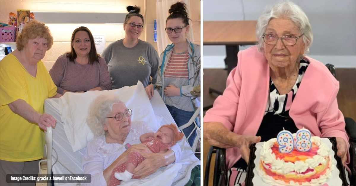 Kentucky Woman, 98, With Over 230 Great-Great-Grandchildren, Met her Great-Great-Great-Grandchild for the First Time