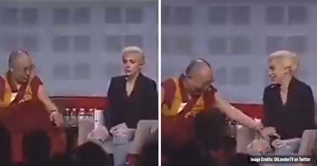 Newly Surfaced Video of Dalai Lama and Lady Gaga Shows the Spiritual Leader Tickling Her Leg Before She Stops Him
