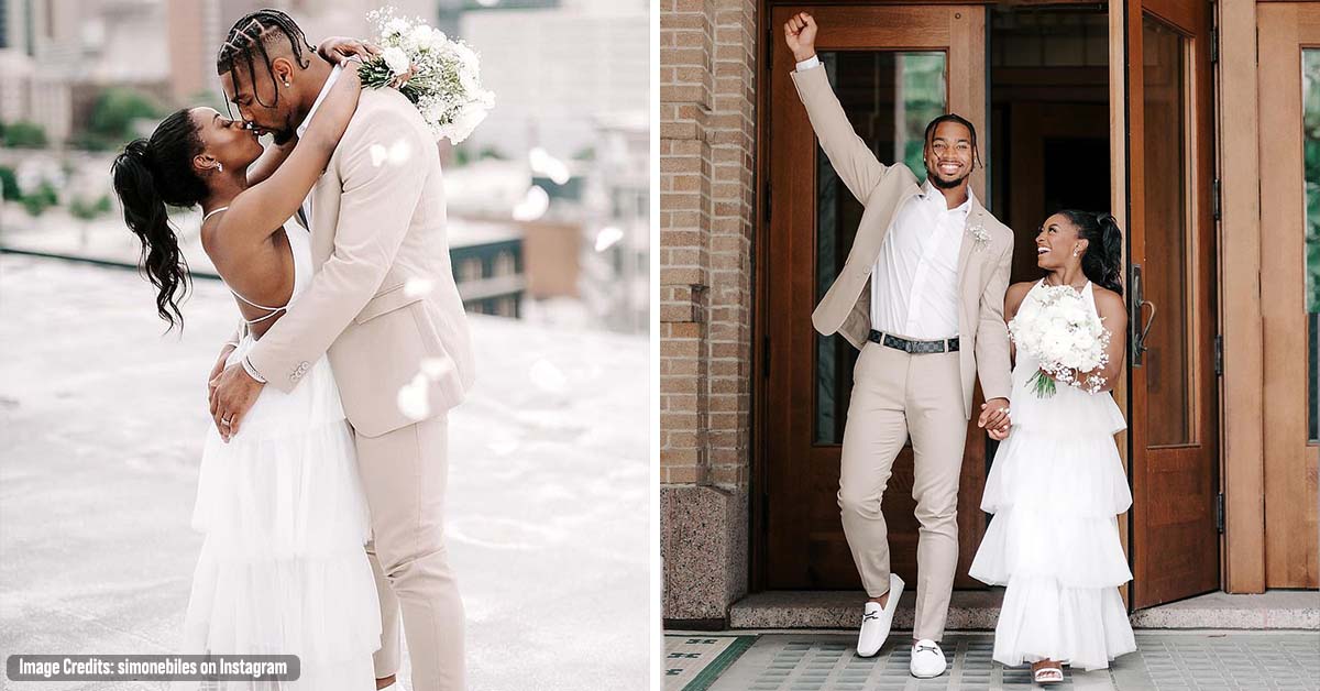 Simone Biles Wore a $120 Dress and Amazon Shoes During Courthouse Wedding to Jonathan Owens