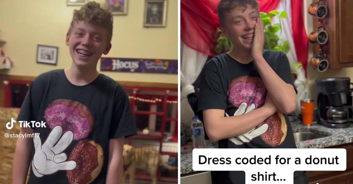 Woman Labeled as ‘Bad Mom’ After Her Son Got Dress Coded for Wearing a Donut Shirt She Bought him to School