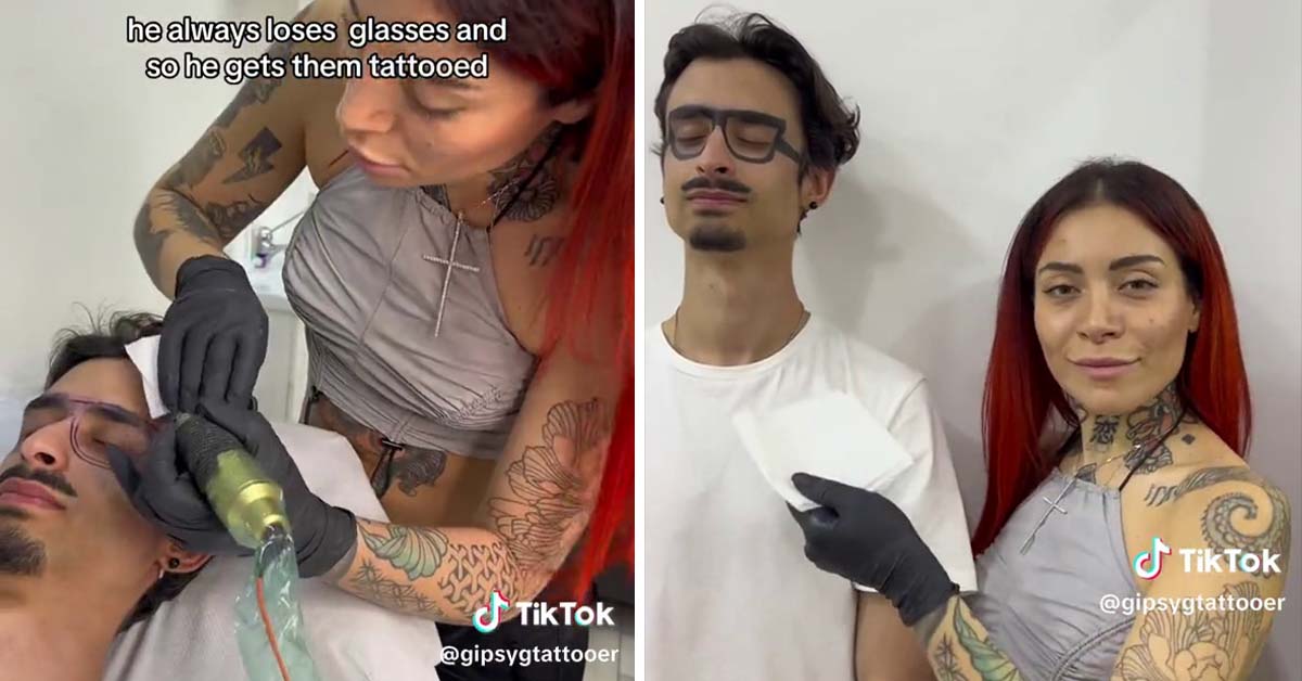 Man Gets Glasses Tattooed on His Face and People Are Left Divided